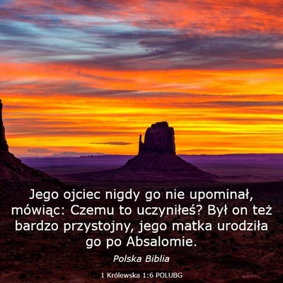 Picture 03 - 1 Królewska 1:6 POLUBG - Jego ojciec nigdy go nie upominał, mówiąc: - Bible Verse Picture