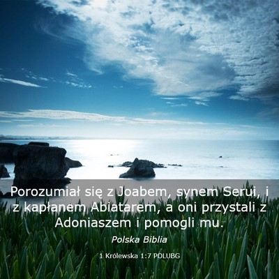 Picture 03 - 1 Królewska 1:7 POLUBG - Porozumiał się z Joabem, synem Serui, i z - Bible Verse Picture