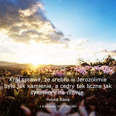 Picture 03 - 1 Królewska 10:27 POLUBG - Król sprawił, że srebro w Jerozolimie było - Bible Verse Picture