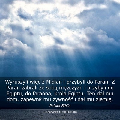 Picture 03 - 1 Królewska 11:18 POLUBG - Wyruszyli więc z Midian i przybyli do Paran. Z - Bible Verse Picture