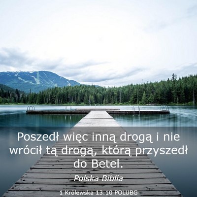Picture 03 - 1 Królewska 13:10 POLUBG - Poszedł więc inną drogą i nie wrócił tą - Bible Verse Picture