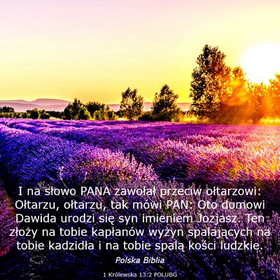 Picture 03 - 1 Królewska 13:2 POLUBG - I na słowo PANA zawołał przeciw ołtarzowi: - Bible Verse Picture