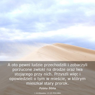 Picture 03 - 1 Królewska 13:25 POLUBG - A oto pewni ludzie przechodzili i zobaczyli - Bible Verse Picture