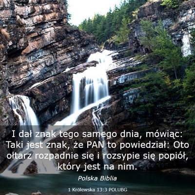 Picture 03 - 1 Królewska 13:3 POLUBG - I dał znak tego samego dnia, mówiąc: Taki jest - Bible Verse Picture