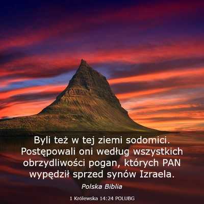 Picture 03 - 1 Królewska 14:24 POLUBG - Byli też w tej ziemi sodomici. Postępowali oni - Bible Verse Picture