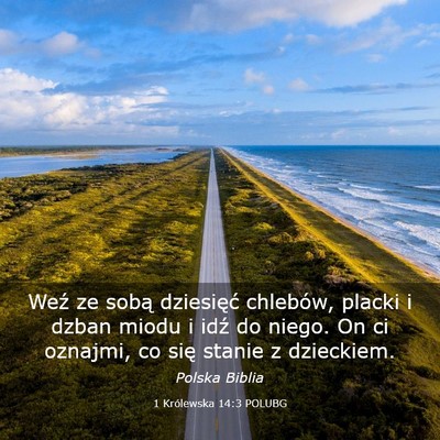 Picture 03 - 1 Królewska 14:3 POLUBG - Weź ze sobą dziesięć chlebów, placki i dzban - Bible Verse Picture