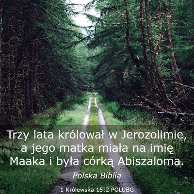 Picture 03 - 1 Królewska 15:2 POLUBG - Trzy lata królował w Jerozolimie, a jego matka - Bible Verse Picture