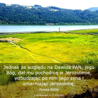 Picture 03 - 1 Królewska 15:4 POLUBG - Jednak ze względu na Dawida PAN, jego Bóg, dał - Bible Verse Picture