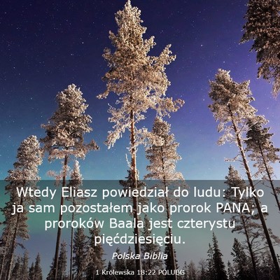 Picture 03 - 1 Królewska 18:22 POLUBG - Wtedy Eliasz powiedział do ludu: Tylko ja sam - Bible Verse Picture