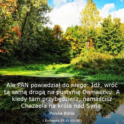 Picture 03 - 1 Królewska 19:15 POLUBG - Ale PAN powiedział do niego: Idź, wróć tą - Bible Verse Picture