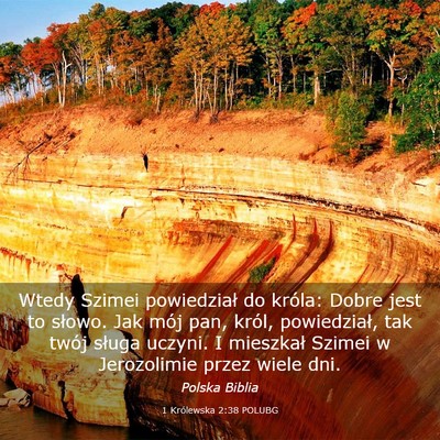 Picture 03 - 1 Królewska 2:38 POLUBG - Wtedy Szimei powiedział do króla: Dobre jest to - Bible Verse Picture