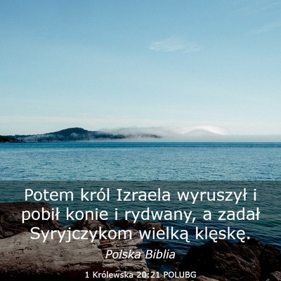 Picture 03 - 1 Królewska 20:21 POLUBG - Potem król Izraela wyruszył i pobił konie i - Bible Verse Picture