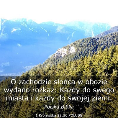 Picture 03 - 1 Królewska 22:36 POLUBG - O zachodzie słońca w obozie wydano rozkaz: - Bible Verse Picture