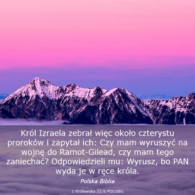 Picture 03 - 1 Królewska 22:6 POLUBG - Król Izraela zebrał więc około czterystu - Bible Verse Picture