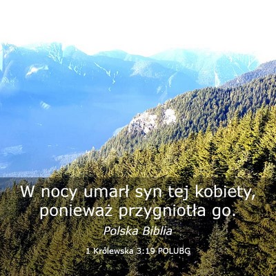 Picture 03 - 1 Królewska 3:19 POLUBG - W nocy umarł syn tej kobiety, ponieważ - Bible Verse Picture