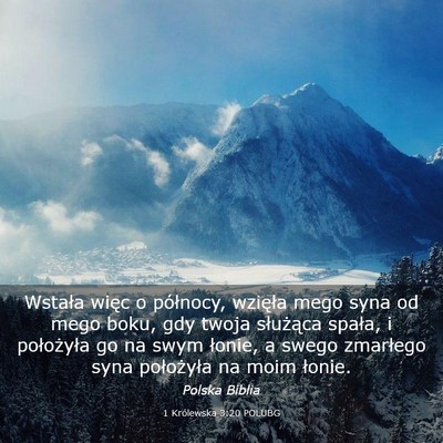 Picture 03 - 1 Królewska 3:20 POLUBG - Wstała więc o północy, wzięła mego syna od - Bible Verse Picture