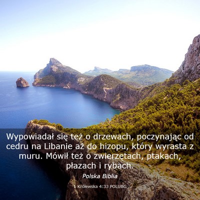 Picture 03 - 1 Królewska 4:33 POLUBG - Wypowiadał się też o drzewach, poczynając od - Bible Verse Picture