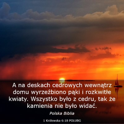 Picture 03 - 1 Królewska 6:18 POLUBG - A na deskach cedrowych wewnątrz domu - Bible Verse Picture