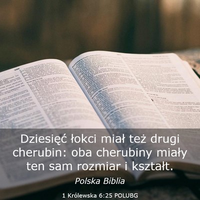 Picture 03 - 1 Królewska 6:25 POLUBG - Dziesięć łokci miał też drugi cherubin: oba - Bible Verse Picture