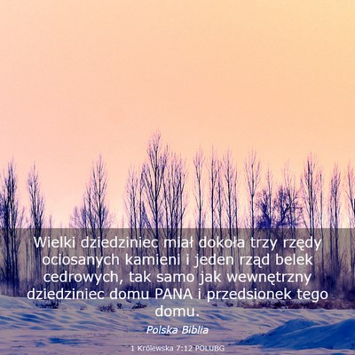 Picture 03 - 1 Królewska 7:12 POLUBG - Wielki dziedziniec miał dokoła trzy rzędy - Bible Verse Picture