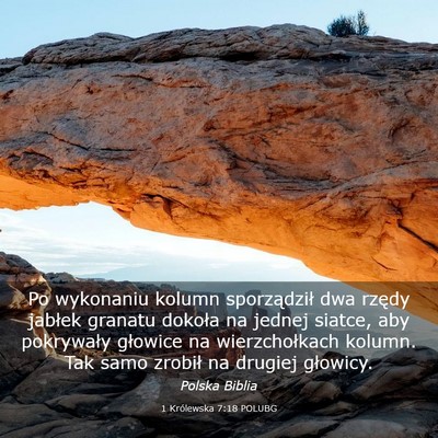 Picture 03 - 1 Królewska 7:18 POLUBG - Po wykonaniu kolumn sporządził dwa rzędy - Bible Verse Picture