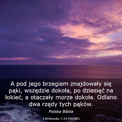 Picture 03 - 1 Królewska 7:24 POLUBG - A pod jego brzegiem znajdowały się pąki, - Bible Verse Picture