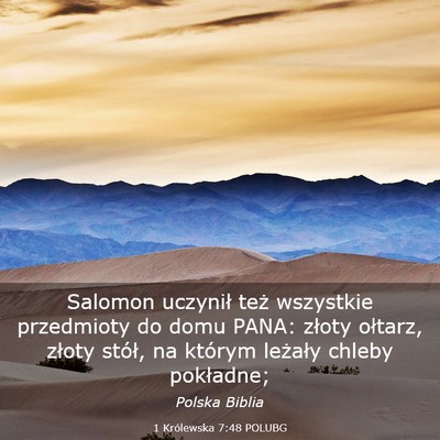 Picture 03 - 1 Królewska 7:48 POLUBG - Salomon uczynił też wszystkie przedmioty do - Bible Verse Picture