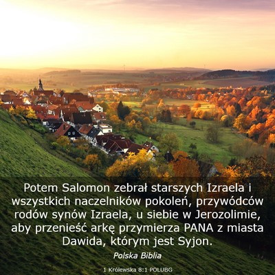Picture 03 - 1 Królewska 8:1 POLUBG - Potem Salomon zebrał starszych Izraela i - Bible Verse Picture