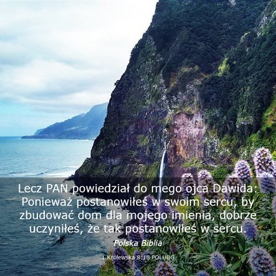 Picture 03 - 1 Królewska 8:18 POLUBG - Lecz PAN powiedział do mego ojca Dawida: - Bible Verse Picture