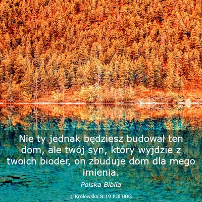 Picture 03 - 1 Królewska 8:19 POLUBG - Nie ty jednak będziesz budował ten dom, ale - Bible Verse Picture