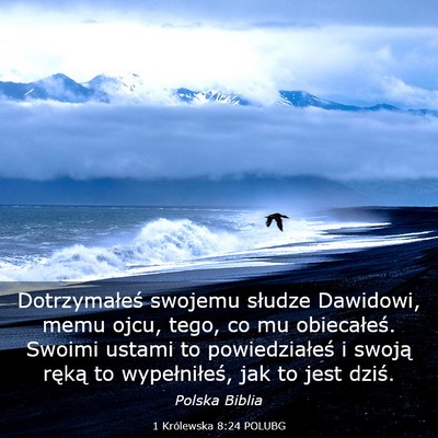 Picture 03 - 1 Królewska 8:24 POLUBG - Dotrzymałeś swojemu słudze Dawidowi, memu - Bible Verse Picture