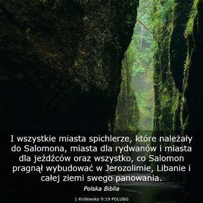 Picture 03 - 1 Królewska 9:19 POLUBG - I wszystkie miasta spichlerze, które należały - Bible Verse Picture