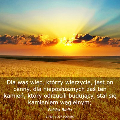 Picture 03 - 1 Piotra 2:7 POLUBG - Dla was więc, którzy wierzycie, jest on cenny, - Bible Verse Picture