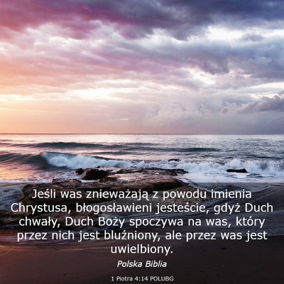 Picture 03 - 1 Piotra 4:14 POLUBG - Jeśli was znieważają z powodu imienia - Bible Verse Picture