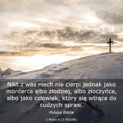 Picture 03 - 1 Piotra 4:15 POLUBG - Nikt z was niech nie cierpi jednak jako morderca - Bible Verse Picture