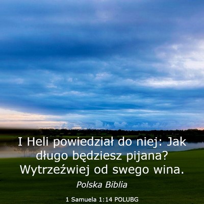 Picture 03 - 1 Samuela 1:14 POLUBG - I Heli powiedział do niej: Jak długo będziesz - Bible Verse Picture