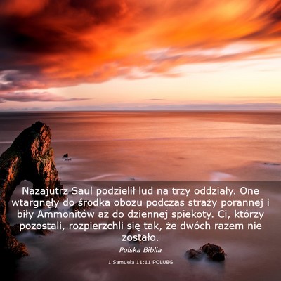 Picture 03 - 1 Samuela 11:11 POLUBG - Nazajutrz Saul podzielił lud na trzy oddziały. - Bible Verse Picture