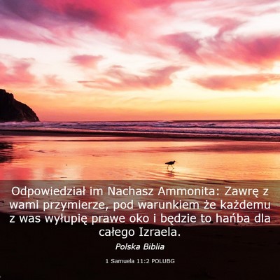 Picture 03 - 1 Samuela 11:2 POLUBG - Odpowiedział im Nachasz Ammonita: Zawrę z wami - Bible Verse Picture