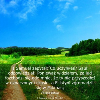 Picture 03 - 1 Samuela 13:11 POLUBG - I Samuel zapytał: Co uczyniłeś? Saul - Bible Verse Picture