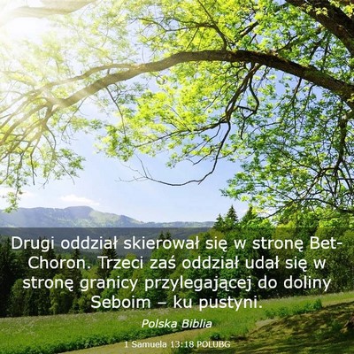 Picture 03 - 1 Samuela 13:18 POLUBG - Drugi oddział skierował się w stronę - Bible Verse Picture