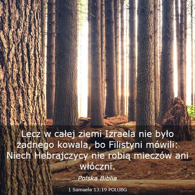 Picture 03 - 1 Samuela 13:19 POLUBG - Lecz w całej ziemi Izraela nie było żadnego - Bible Verse Picture