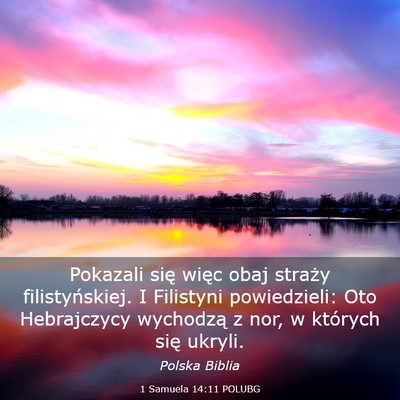 Picture 03 - 1 Samuela 14:11 POLUBG - Pokazali się więc obaj straży filistyńskiej. - Bible Verse Picture