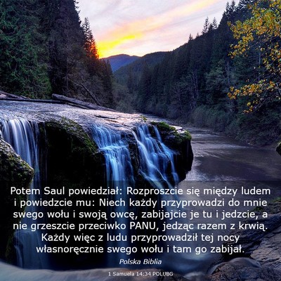 Picture 03 - 1 Samuela 14:34 POLUBG - Potem Saul powiedział: Rozproszcie się między - Bible Verse Picture