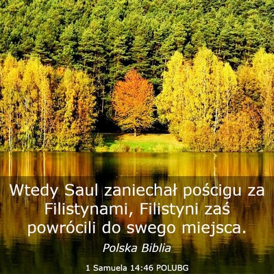 Picture 03 - 1 Samuela 14:46 POLUBG - Wtedy Saul zaniechał pościgu za Filistynami, - Bible Verse Picture