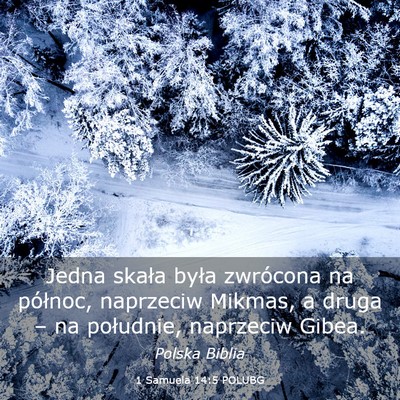 Picture 03 - 1 Samuela 14:5 POLUBG - Jedna skała była zwrócona na północ, - Bible Verse Picture