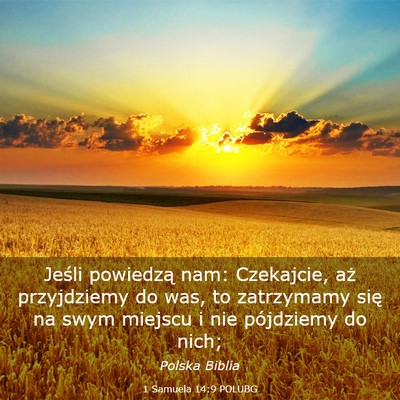 Picture 03 - 1 Samuela 14:9 POLUBG - Jeśli powiedzą nam: Czekajcie, aż przyjdziemy - Bible Verse Picture