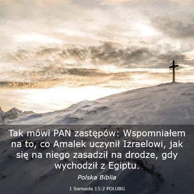 Picture 03 - 1 Samuela 15:2 POLUBG - Tak mówi PAN zastępów: Wspomniałem na to, co - Bible Verse Picture