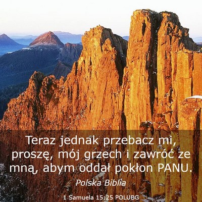 Picture 03 - 1 Samuela 15:25 POLUBG - Teraz jednak przebacz mi, proszę, mój grzech i - Bible Verse Picture
