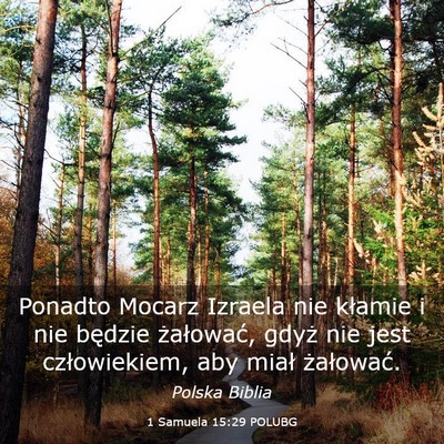 Picture 03 - 1 Samuela 15:29 POLUBG - Ponadto Mocarz Izraela nie kłamie i nie będzie - Bible Verse Picture