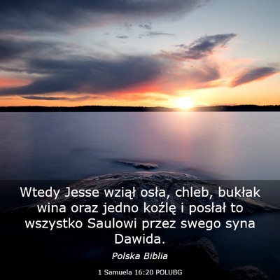 Picture 03 - 1 Samuela 16:20 POLUBG - Wtedy Jesse wziął osła, chleb, bukłak wina - Bible Verse Picture